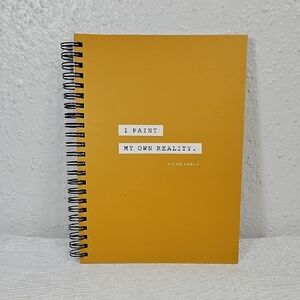 Mustard Yellow Spiral Notebook with Frida Khalo Quote-'I paint my own reality'